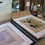 The blue stains were printed letterpress style using photopolymer plates. L.A. Tabulae Ad Astra (LA Map to the Stars)