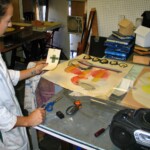 Erin tests one of her colors.